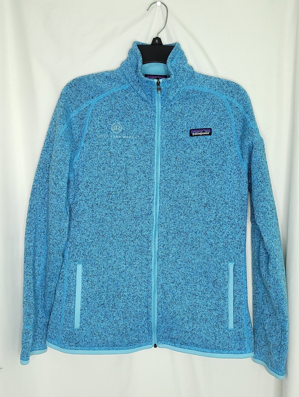 PATAGONIA Women's Better Sweater Turquoise Jacket, Smith Fork Ranch Emblem MED.